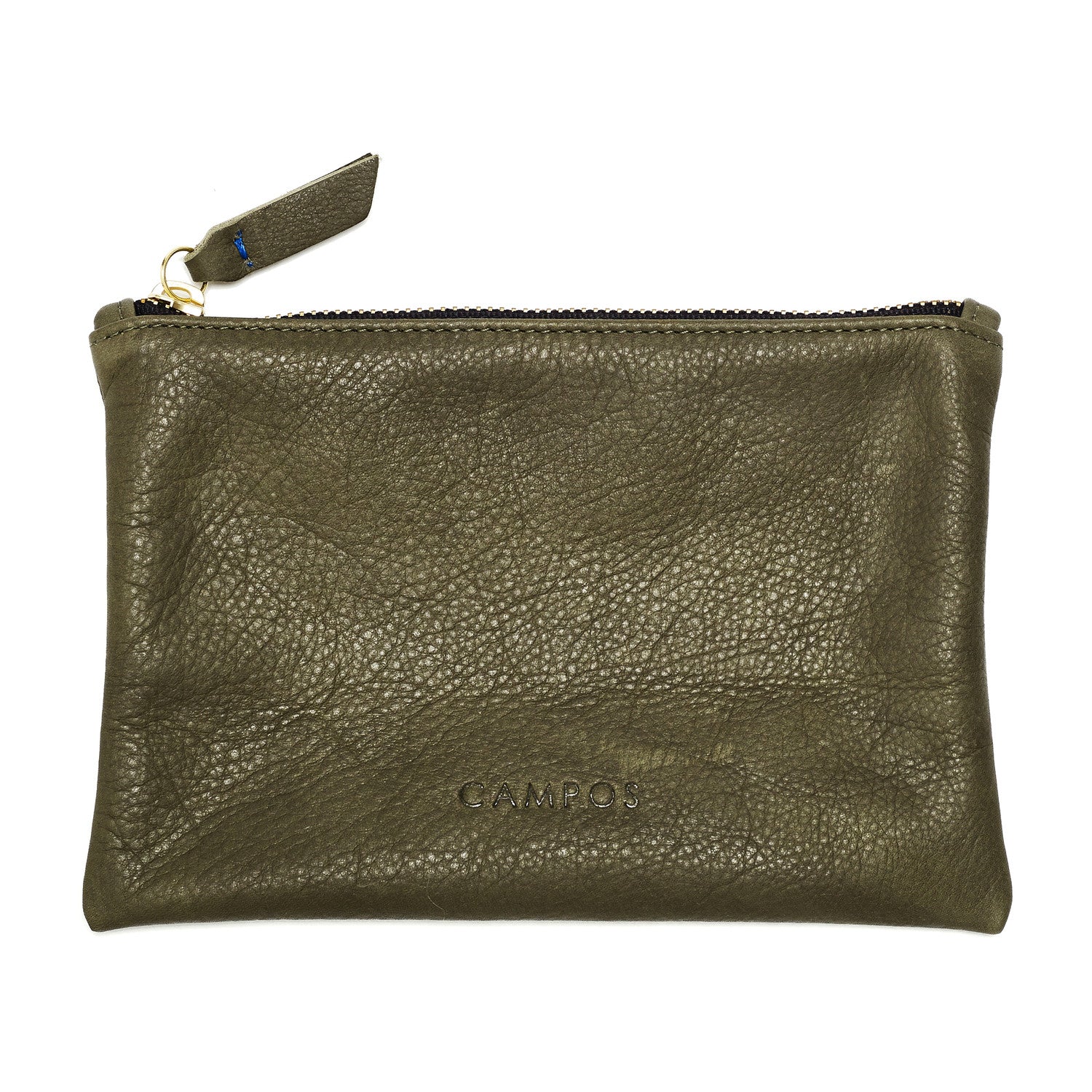 Small Leather Clutch with Zipper